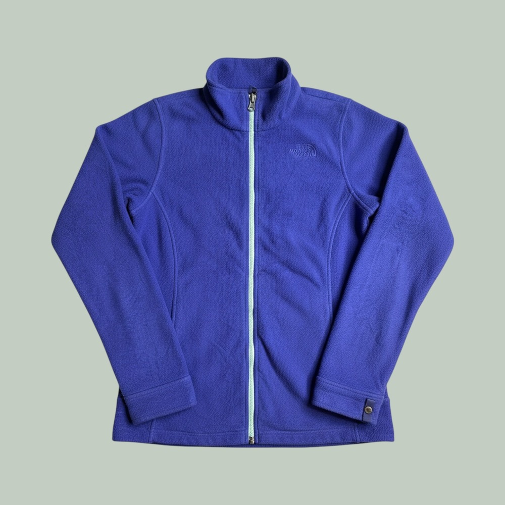 The North Face Fleece Jacket Girls XL 18 T92VZZ Purple Full Zip Mock Neck Snap